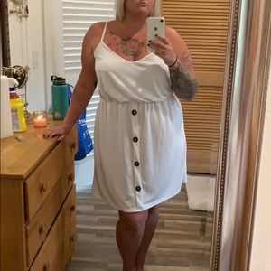 Plus size button down midi sun dress